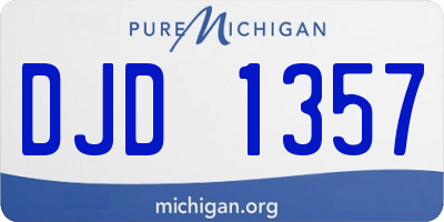 MI license plate DJD1357