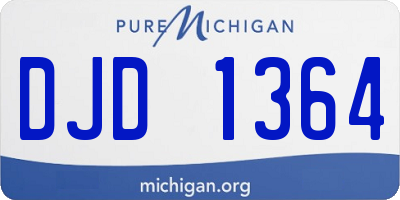 MI license plate DJD1364