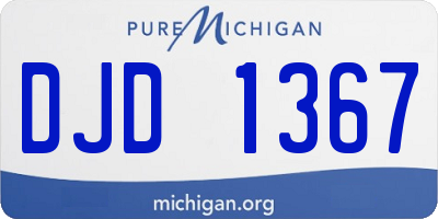 MI license plate DJD1367