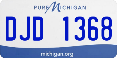 MI license plate DJD1368