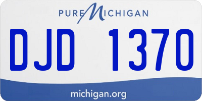 MI license plate DJD1370