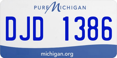 MI license plate DJD1386