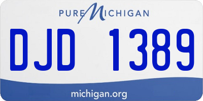 MI license plate DJD1389