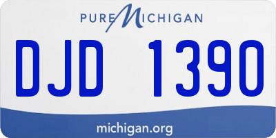 MI license plate DJD1390