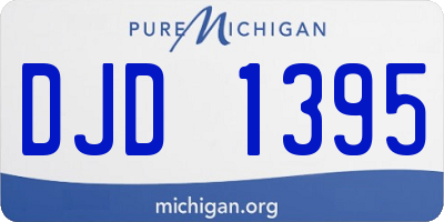 MI license plate DJD1395