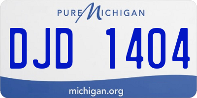 MI license plate DJD1404