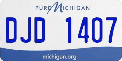 MI license plate DJD1407