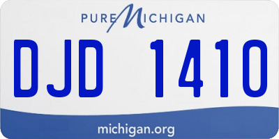 MI license plate DJD1410