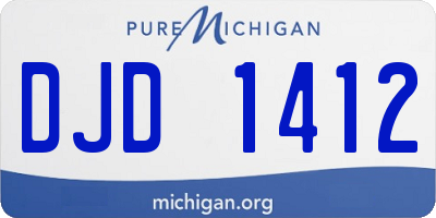 MI license plate DJD1412