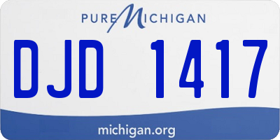 MI license plate DJD1417
