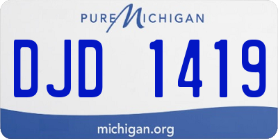 MI license plate DJD1419