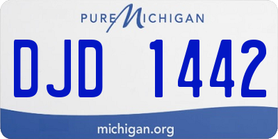 MI license plate DJD1442