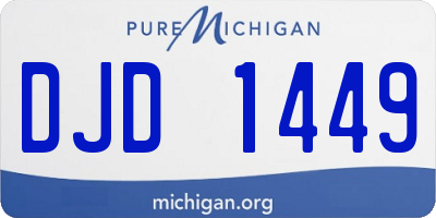 MI license plate DJD1449