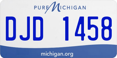MI license plate DJD1458
