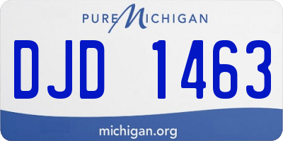 MI license plate DJD1463