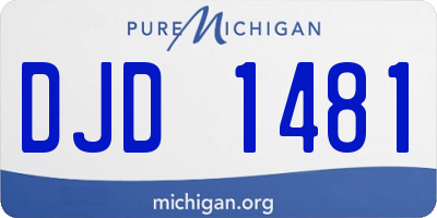 MI license plate DJD1481