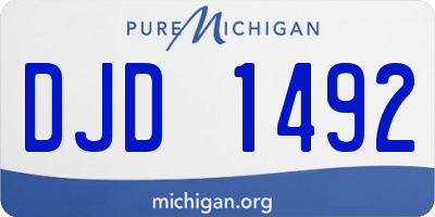 MI license plate DJD1492