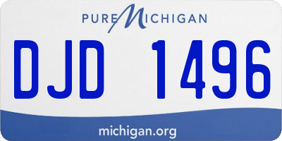 MI license plate DJD1496