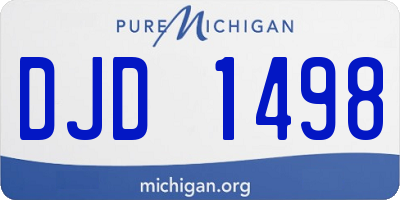 MI license plate DJD1498