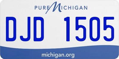 MI license plate DJD1505