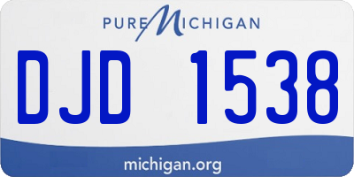 MI license plate DJD1538