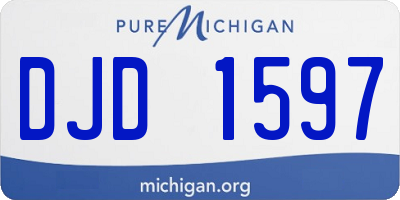MI license plate DJD1597