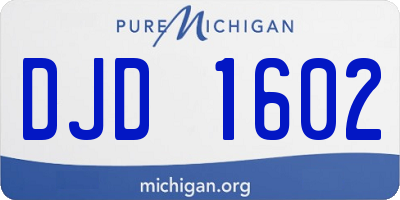 MI license plate DJD1602