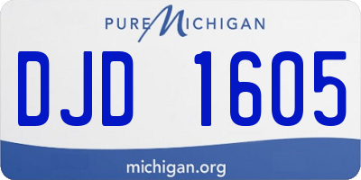 MI license plate DJD1605