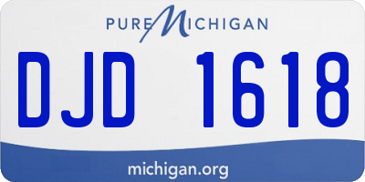 MI license plate DJD1618
