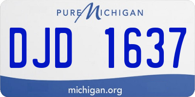 MI license plate DJD1637