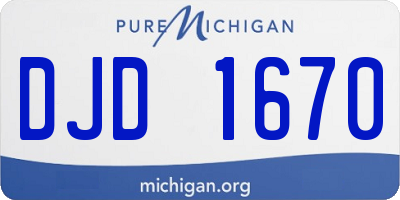 MI license plate DJD1670