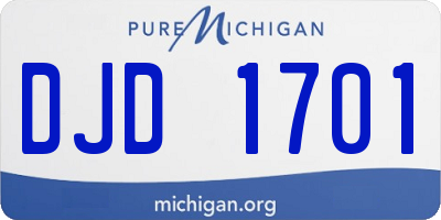 MI license plate DJD1701