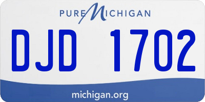 MI license plate DJD1702