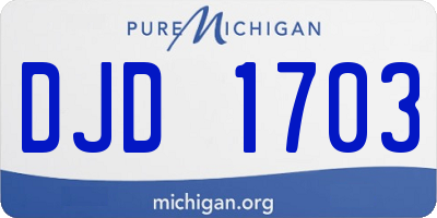 MI license plate DJD1703