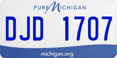 MI license plate DJD1707