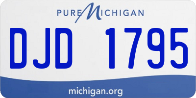 MI license plate DJD1795