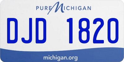 MI license plate DJD1820