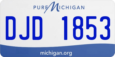 MI license plate DJD1853