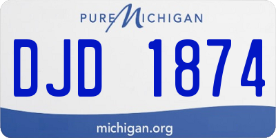 MI license plate DJD1874