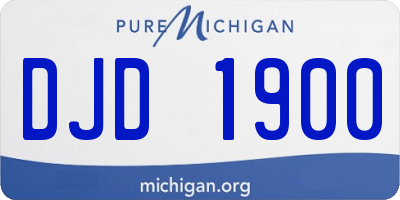 MI license plate DJD1900
