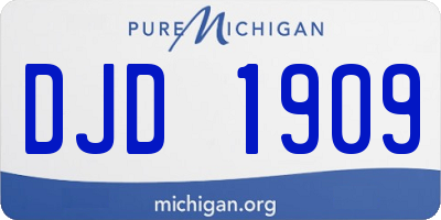 MI license plate DJD1909