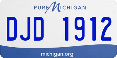 MI license plate DJD1912