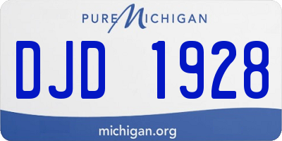 MI license plate DJD1928