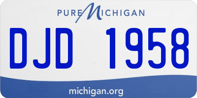 MI license plate DJD1958