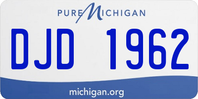 MI license plate DJD1962