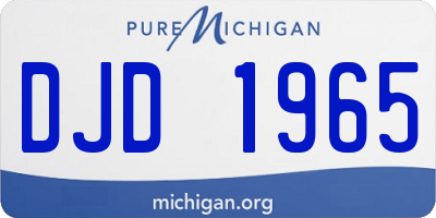 MI license plate DJD1965