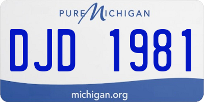 MI license plate DJD1981