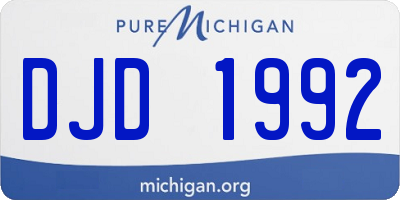 MI license plate DJD1992