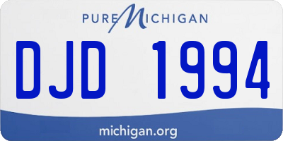 MI license plate DJD1994