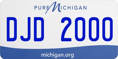MI license plate DJD2000